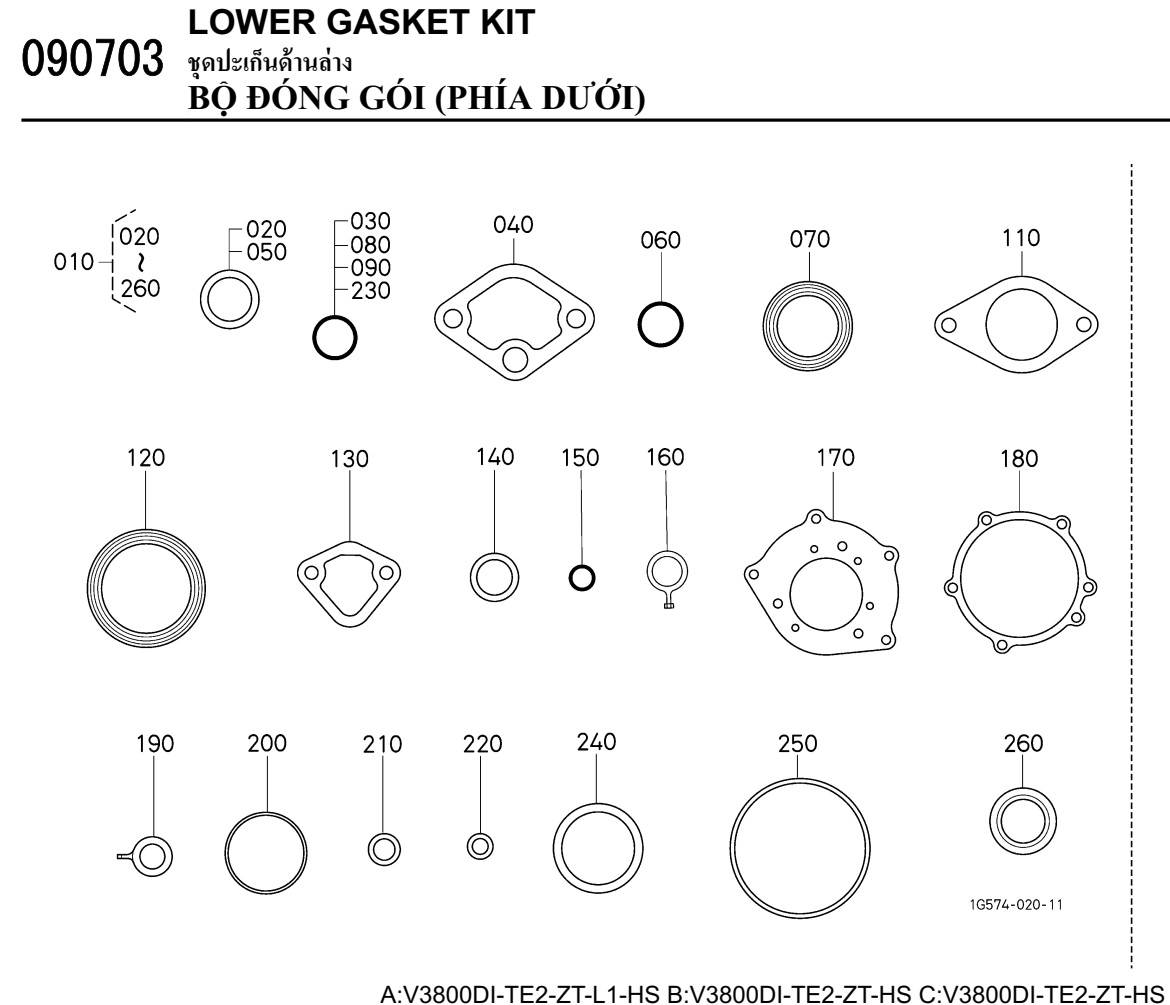 Bộ gioăng phía dưới 3